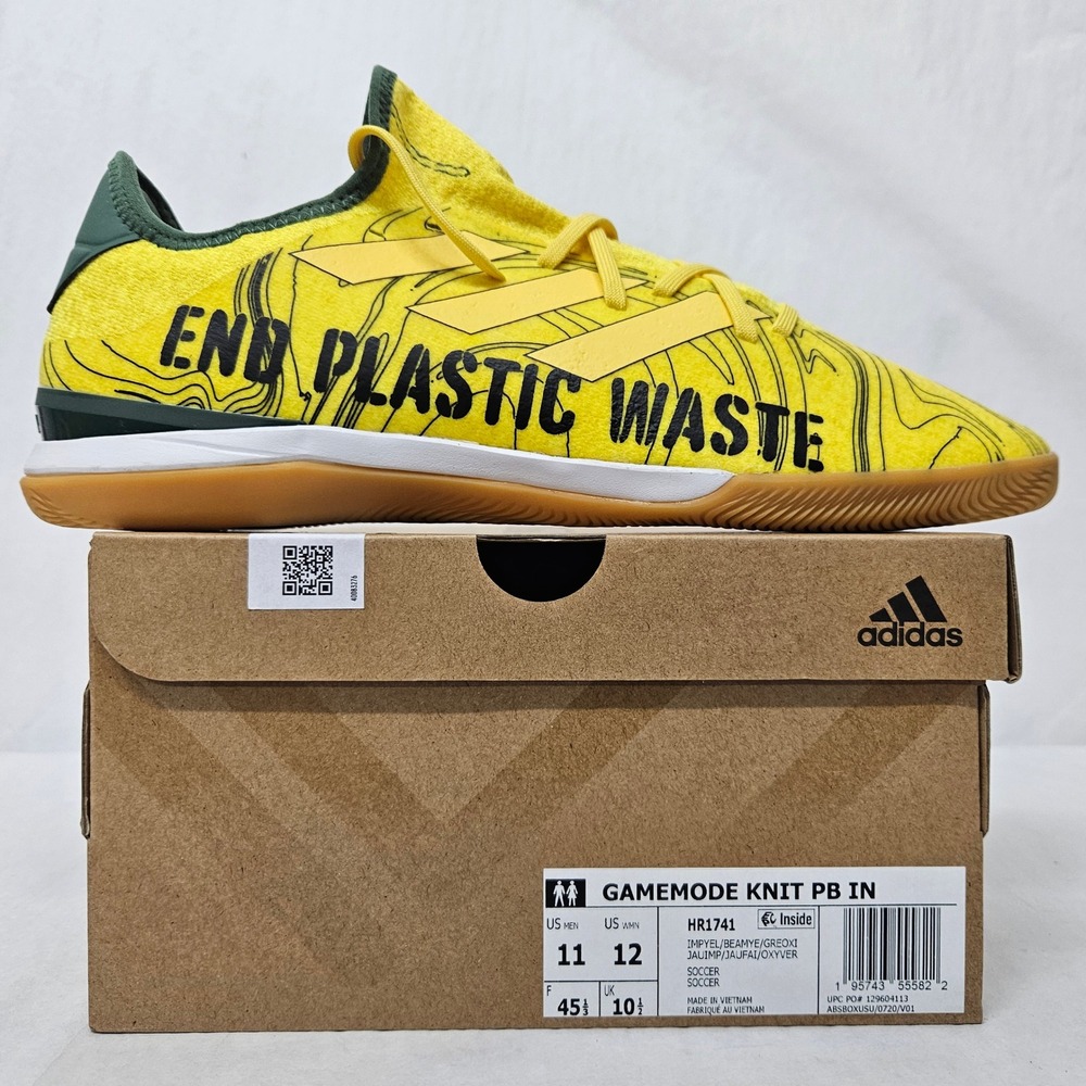 Adidas Gamemode Knit PB IN Indoor Soccer Shoe HR1741 Yellow Green Mens Size 11